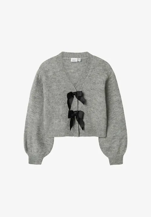 NKFRINA LS KNIT CARD NOOS - Cardigan - grey
