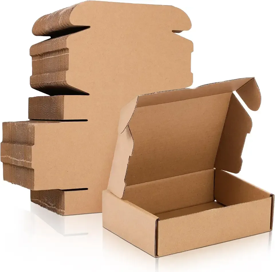 Qilery 100 Pcs 5.91 x 3.94 x 1.57" Shipping Boxes Corrugated Cardboard Box | Brown Mailing Boxes for Small Business Shipping Literature Mailer Packing Gift