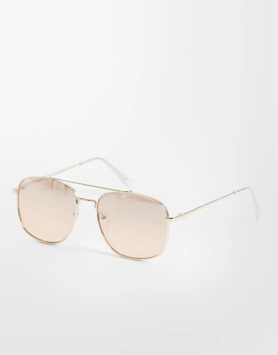 New Look orange lens aviator sunglasses in gold