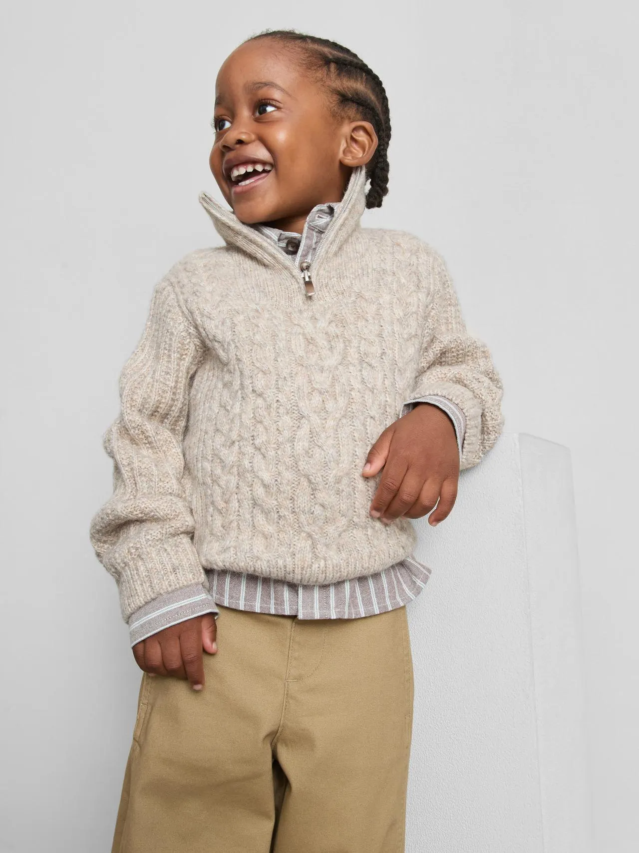 1-12 ans | Pull demi-zip col montant The Edit