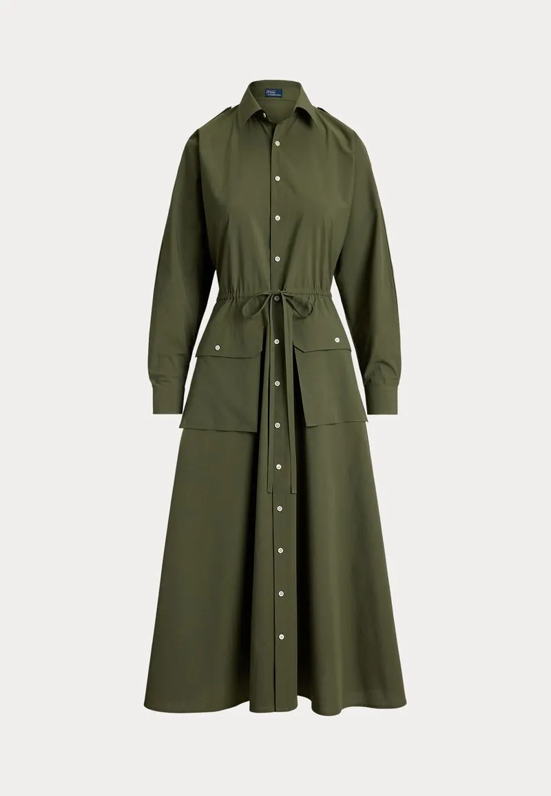 CORDUROY SHIRTDRESS - Skjortekjole - dense olive