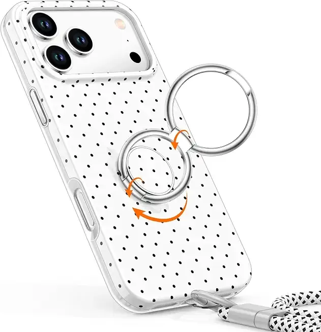 Silverback Cute Polka Dot Case for iPhone 18 Pro Max/17 Pro Max with Stand