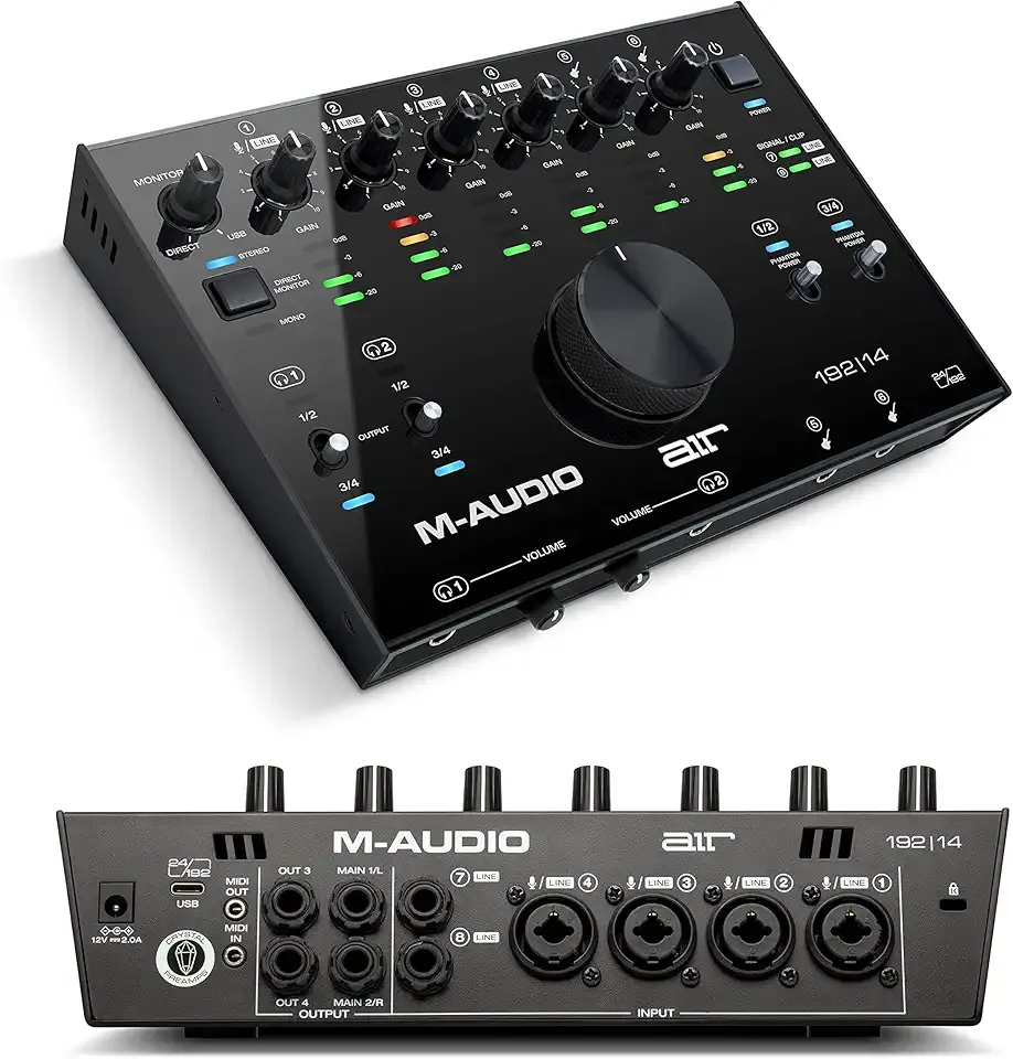 M-AUDIO AIR 192x14 USB-C Audio Interface for Studio Recording with 8 In and 4 Out, MIDI Connectivity, and Software from MPC Beats and Ableton Live Lite