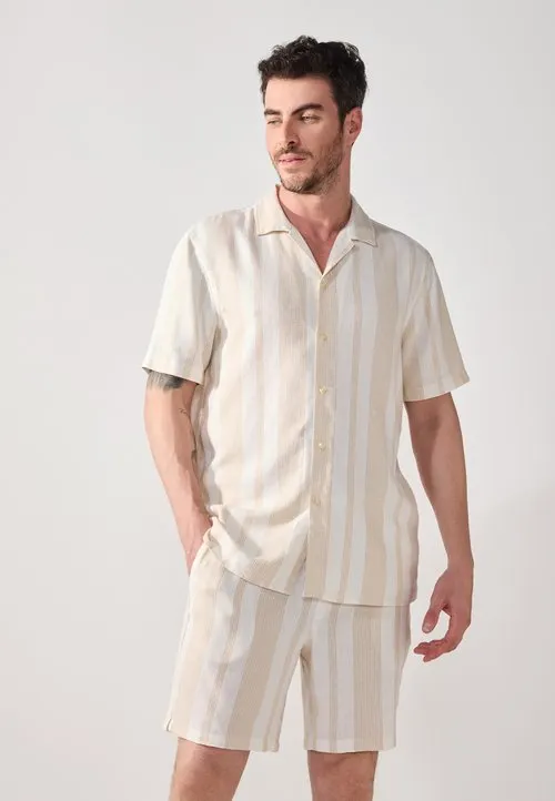 LINEN BLEND SHIRT - Skjorte - irish cream