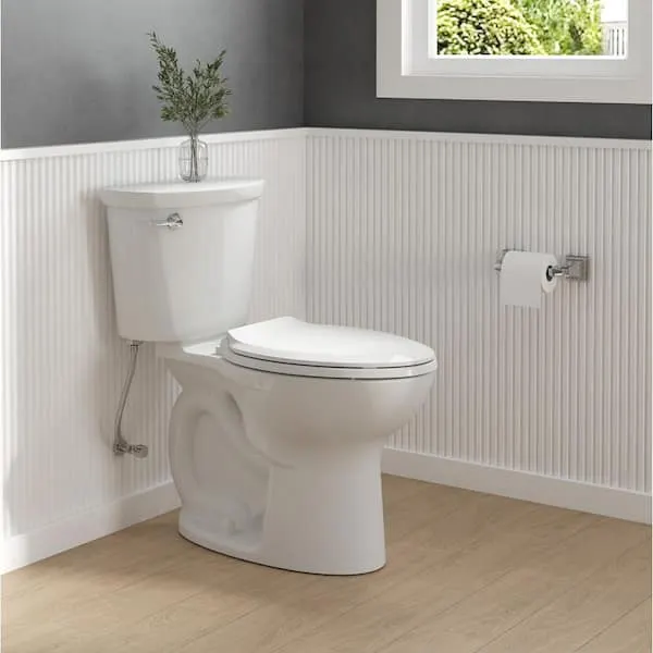 American Standard Cadet 12 in.​ Antimicrobial 2-​Piece 1.​28 GPF Single Flush Chair Height Elongated Toilet with Slow Close Seat in White