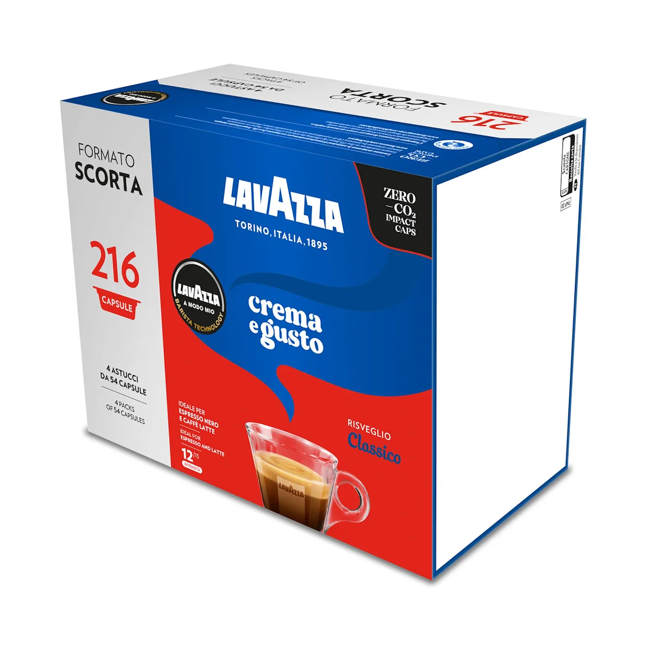 LAVAZZA - CREMA E GUSTO CONFEZIONE 216 CAPS (4 CONF. DA 54)