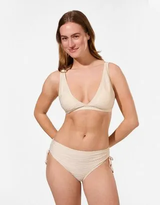 Top bikini - Materiale strutturato - Beige