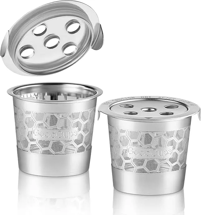 2 Stainless Steel Reusable K Cups for Keurig K Supreme, K Supreme Plus, K Slim, K-Brew Chill, K-Duo Hot & Iced with Multistream Technology - 2 Refillable Kcups Coffee Filters for Keurig Coffee Makers