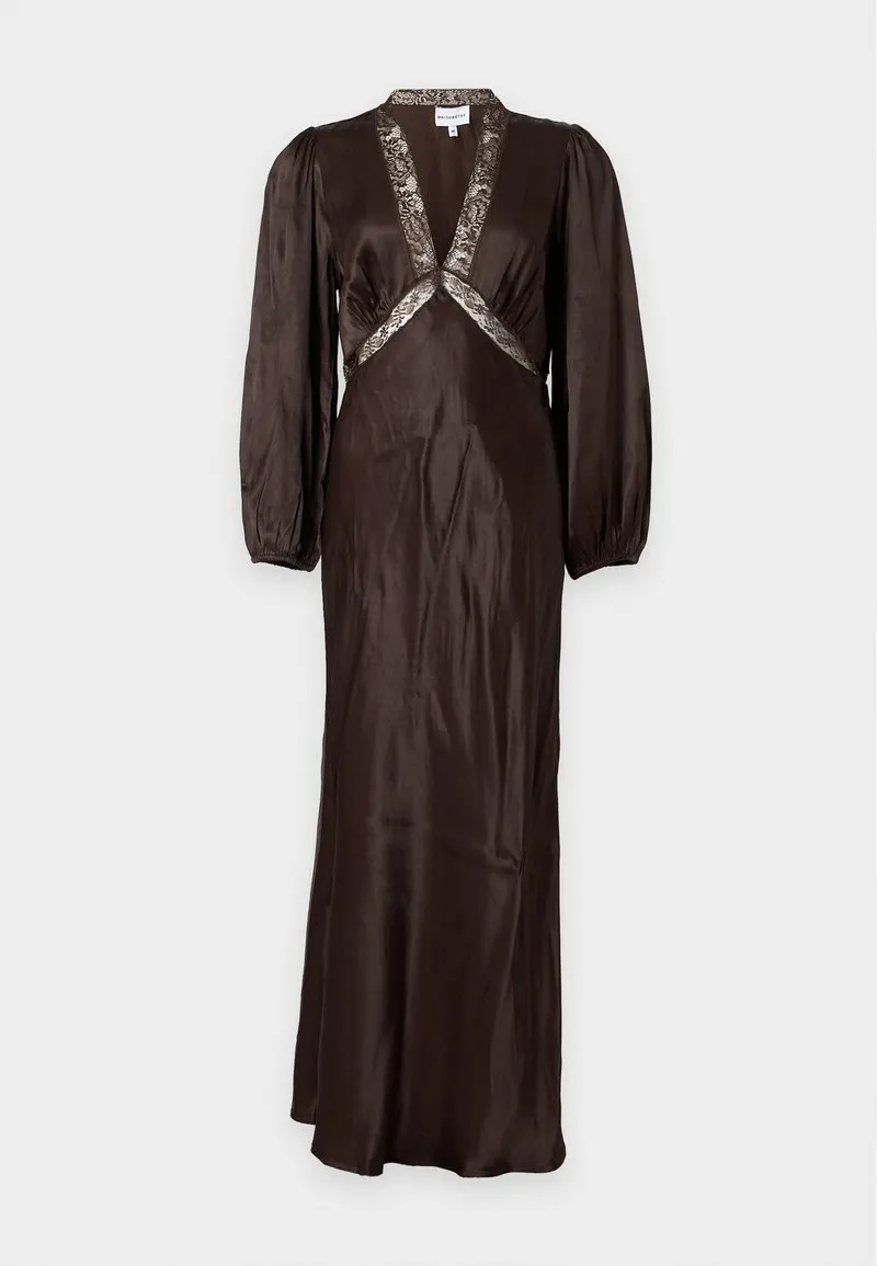 LIZZIE BALLOON SLEEVE DRESS - Maxikjole - chocolate