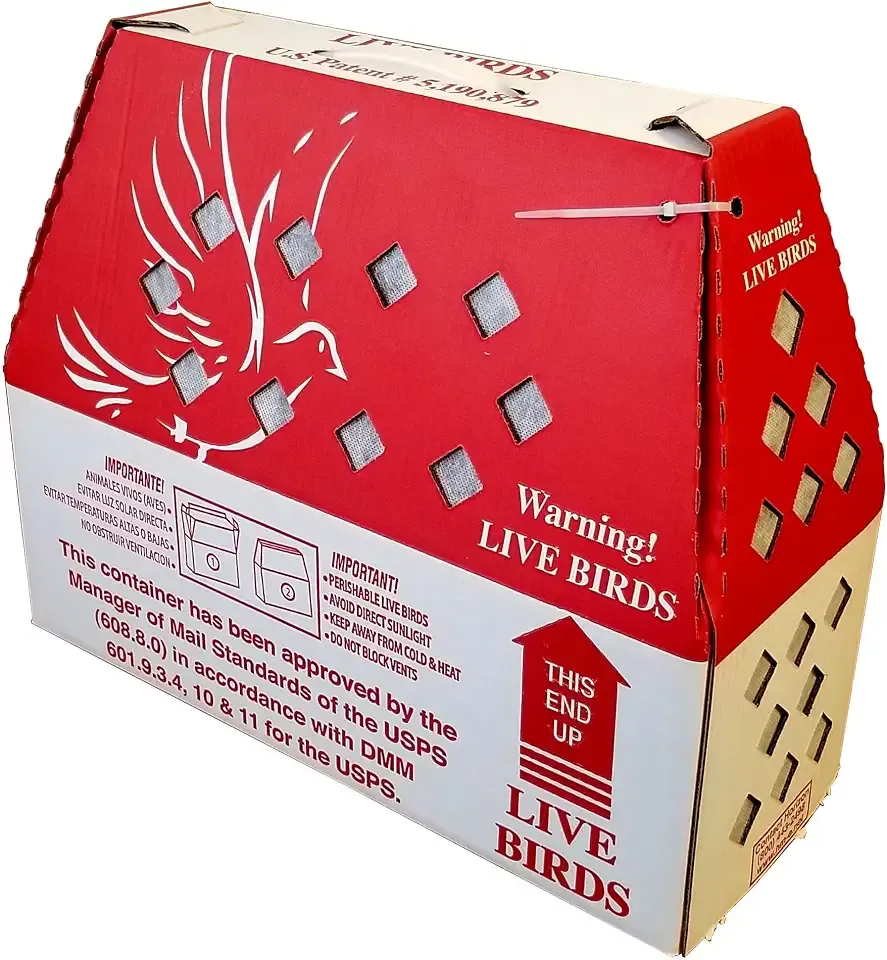 Live Bird Shipping Boxes (10pk) Horizon Chickens Poultry Gamefowl (Optional Divider) (No Divider)