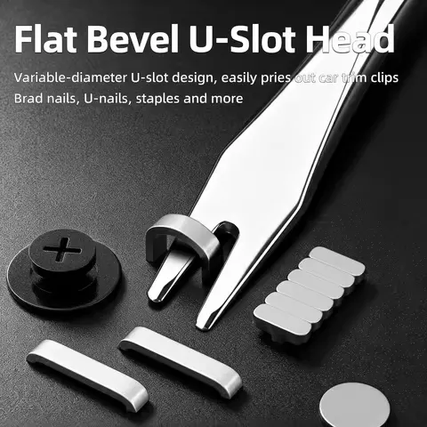 Nail Puller Small Pry Bar Woodworking Nail Remover Screwdriver Car Plastic Clip Fastener Remover Panel Pry Tool Hand Tool