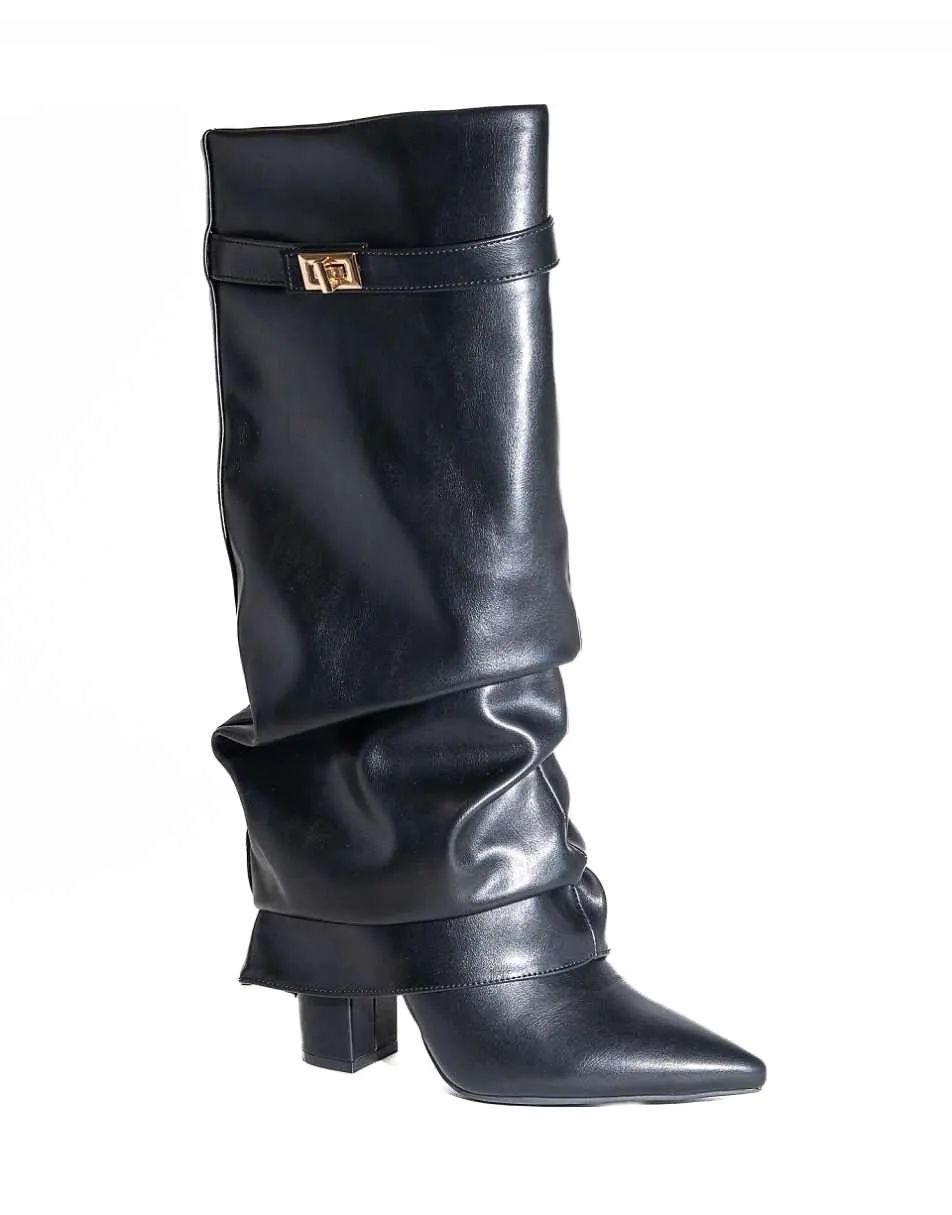 SEQWL Calf boots with zip fastening comfortable casual shoes in black
