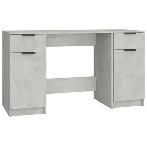 Mesa de Escritorio | | Escritorio de despacho | Escritorio con armario lateral contrachapada gris hormigón CFW393291