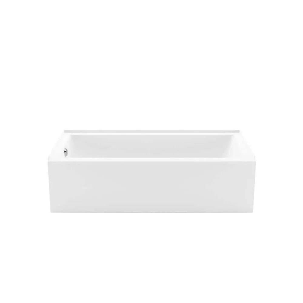 MAAX Bosca Access 60-inch L x 30-inch W x 16-inch H Acrylic Alcove Bathtub with Certified Anti-Slip Floor & Above-The-Floor-Rough, Left Drain