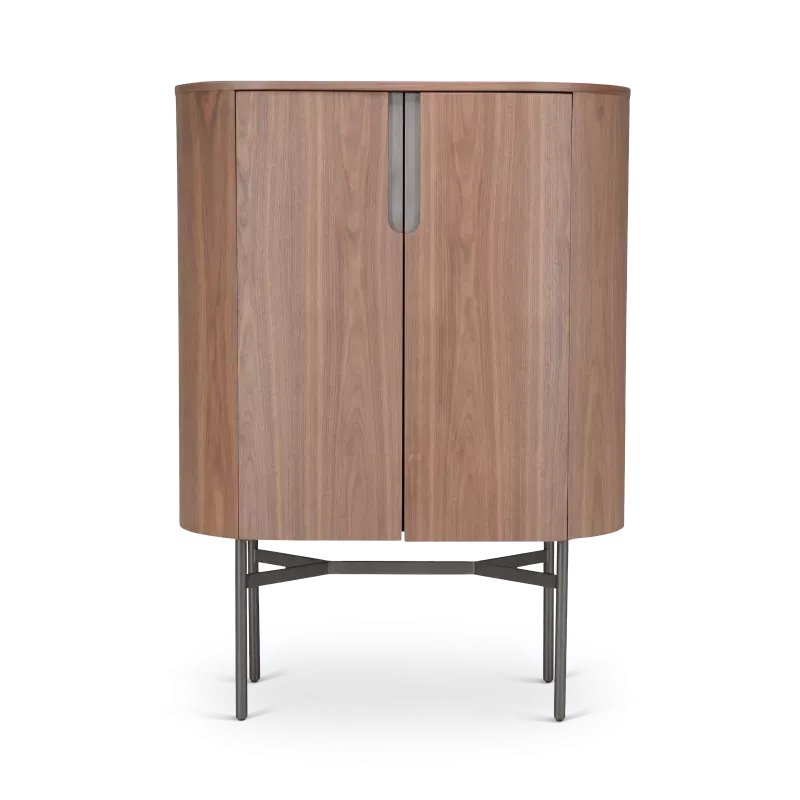 Wandkast (laag - poot: bronze) Fidenza - Walnoot