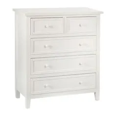 Commode CHARME 5 tiroirs blanche 73x81x35cm - ATMOSPHERA