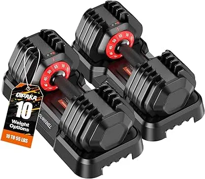 Adjustable Dumbbells Set, 10 in 1/15 in 1 Free Adjustable Wei…