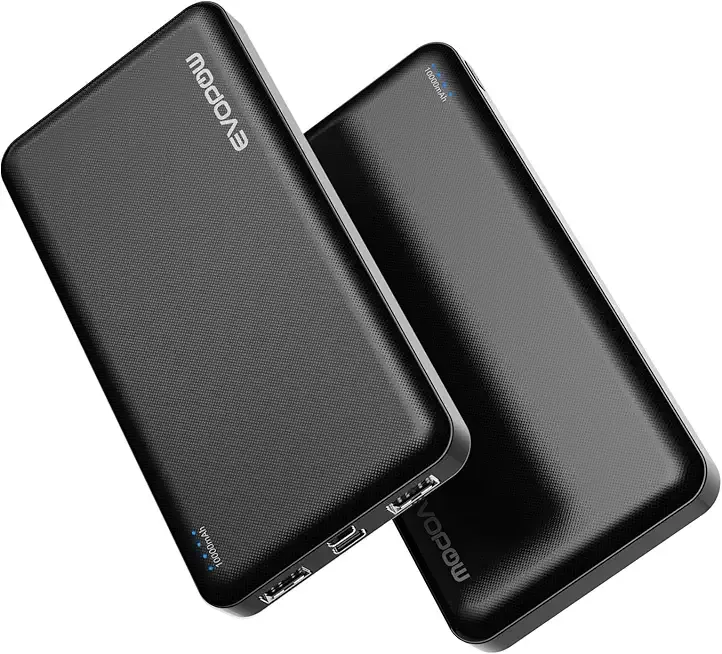 2 Pack Portable Charger, Slimmer 10000mAh Power Bank, USB C in&Out Fast Charging Battery Pack, Portable Power Bank for iPhone 16 15 14 13 12 Tablet Samsung S23 S22 Pixel and Heated Vest (Black)