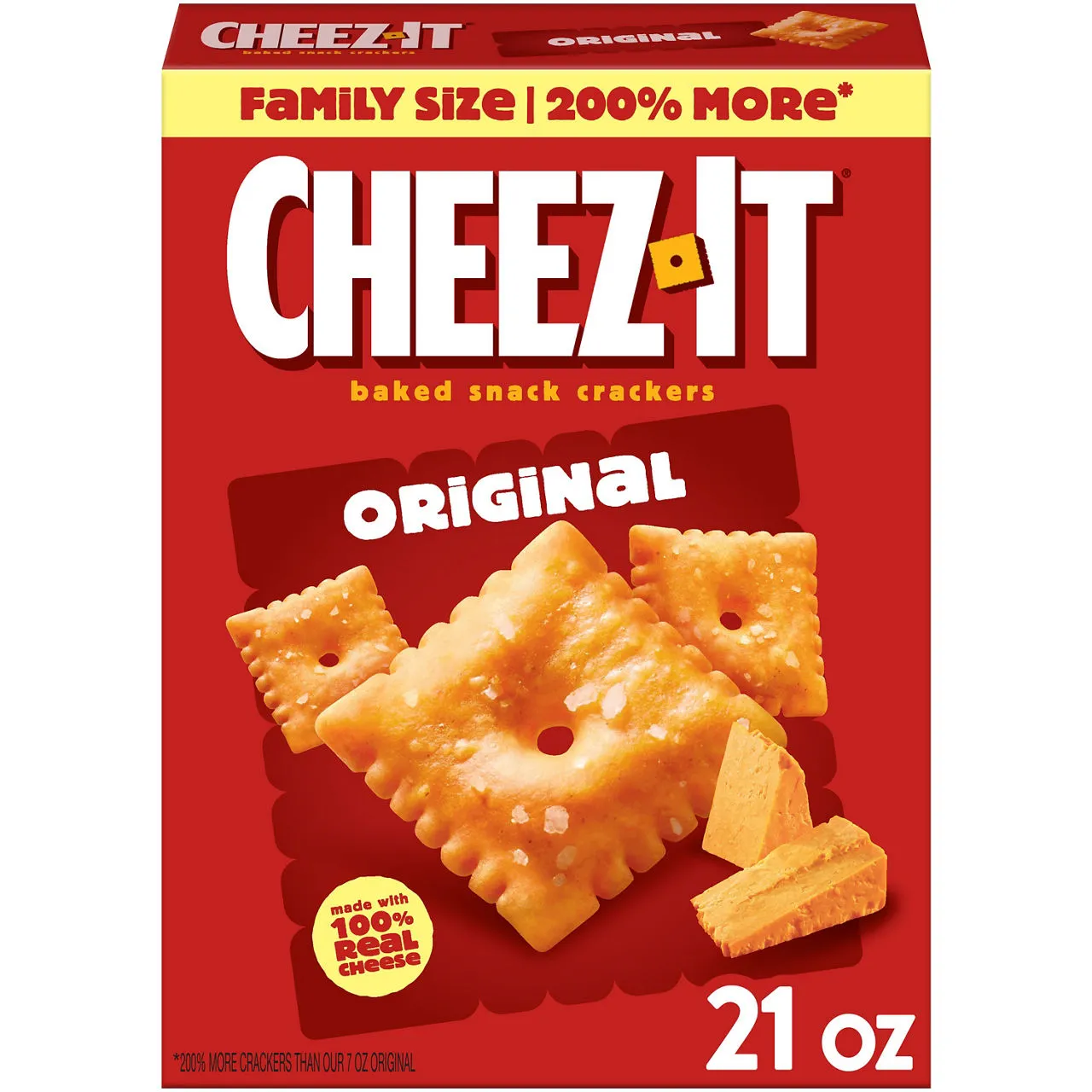 Cheez-It Cheese Crackers Original, Baked Snack Crackers, 21 oz