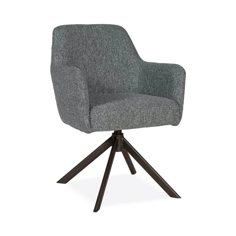 Armstoel Jesse - draaibaar - stof Lodge Teal - pocketvering - poot zwart