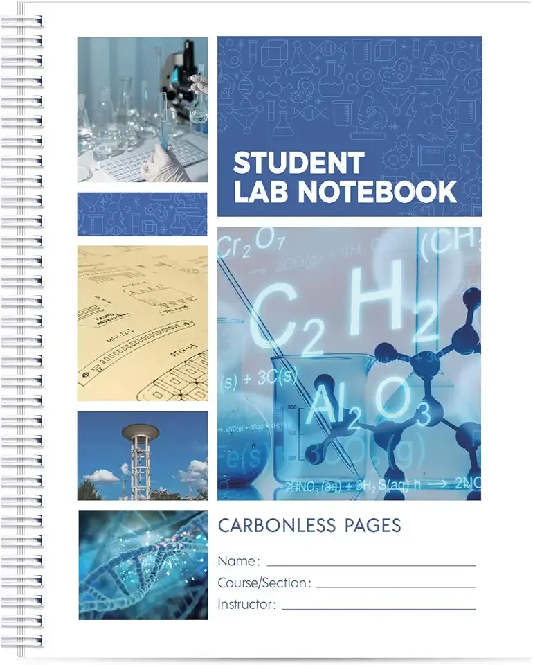 SKYDUE Carbonless Lab Notebook, Student Laboratory Notebook, 8.5" x 11" | Double Wirebound Chemistry Carbon Copy Lab Notebook with 50 Sets of Grid Paper for Students and Researchers