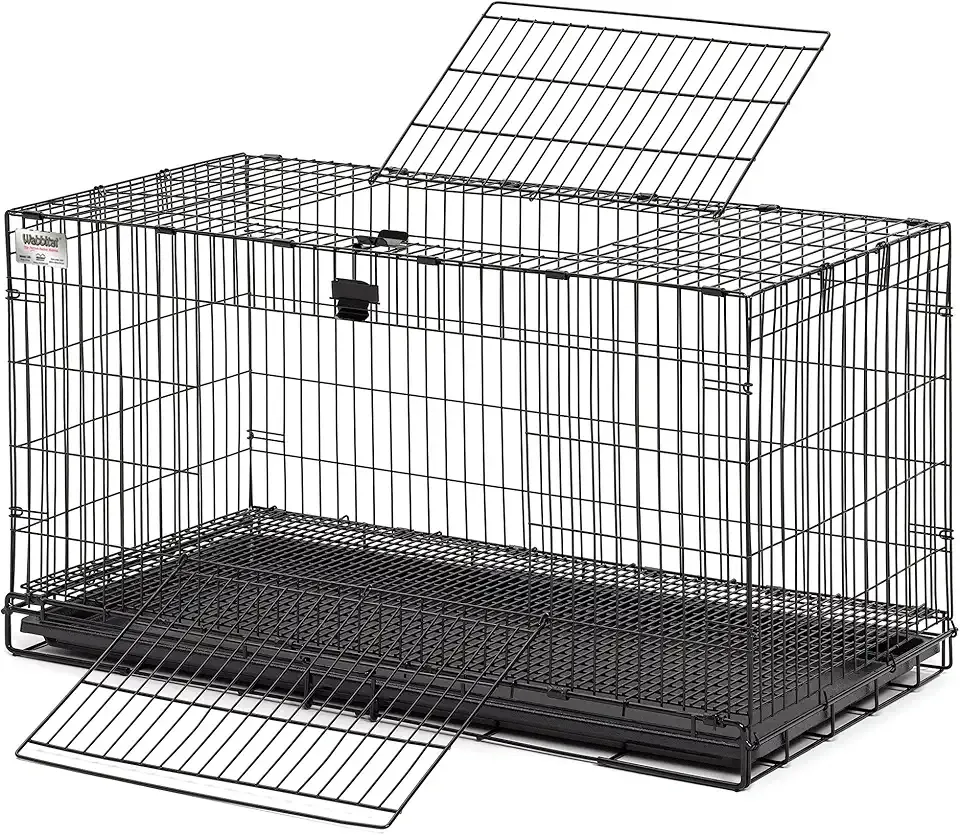 MidWest Homes for Pets Medium Wabbitat Rabbit Cage, Grid Mesh Floor, Removable Tray, Top & Front Door Access, Rust Resistant Finish, No Tools Required