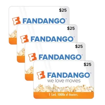 Fandango - Four $25 eGift Cards
