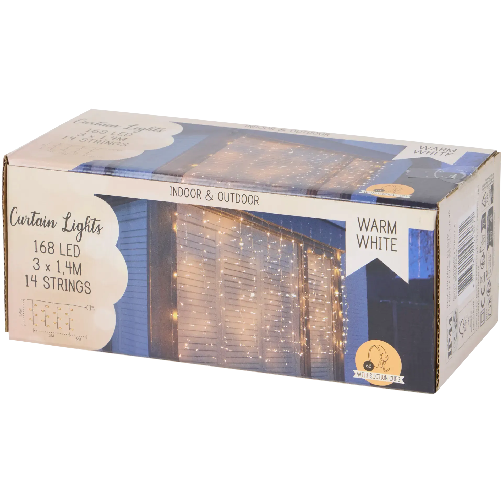 Kerst lichtgordijn met zuignappen