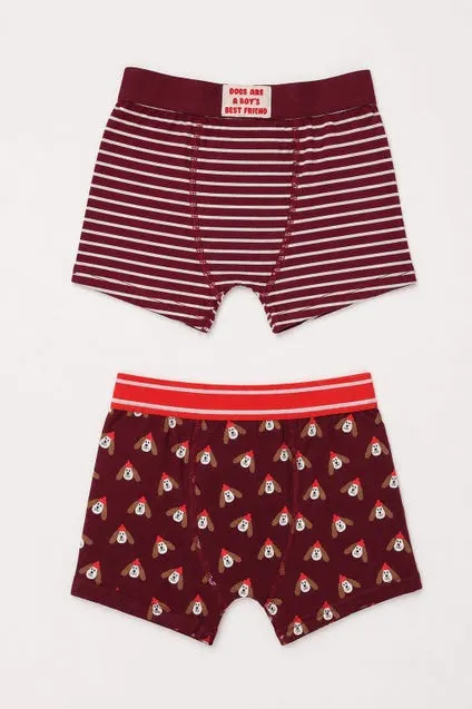 Kids 2-pack katoenen boxershorts met hondjes - inSua