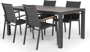Tierra Outdoor 4-zits diningset Briga met Foxx antraciet