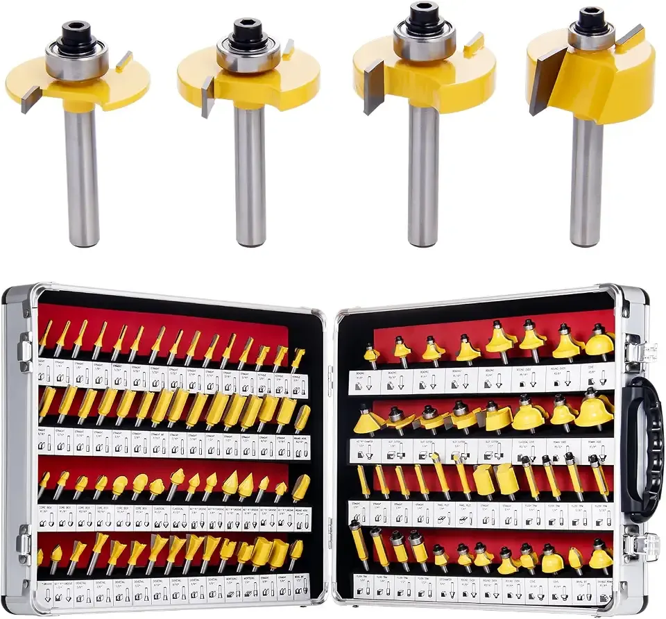 100 Pieces Router Bit Set Router Bits 1/4 Inch Shank