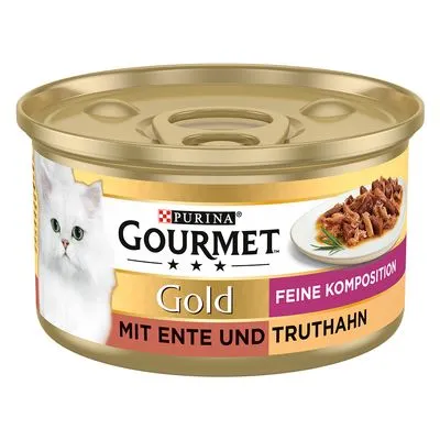 Gourmet Gold 2 x 12 x 85 g / 24 x 85 g : 50 % de remise sur le 2ème paquet ! Alliance Raffinée : canard, dinde (2 x 12 x 85 g)