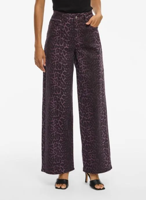 Wijde jeans / Flared Jeans Vichia Hw Colorful Leo Jeans dames paars