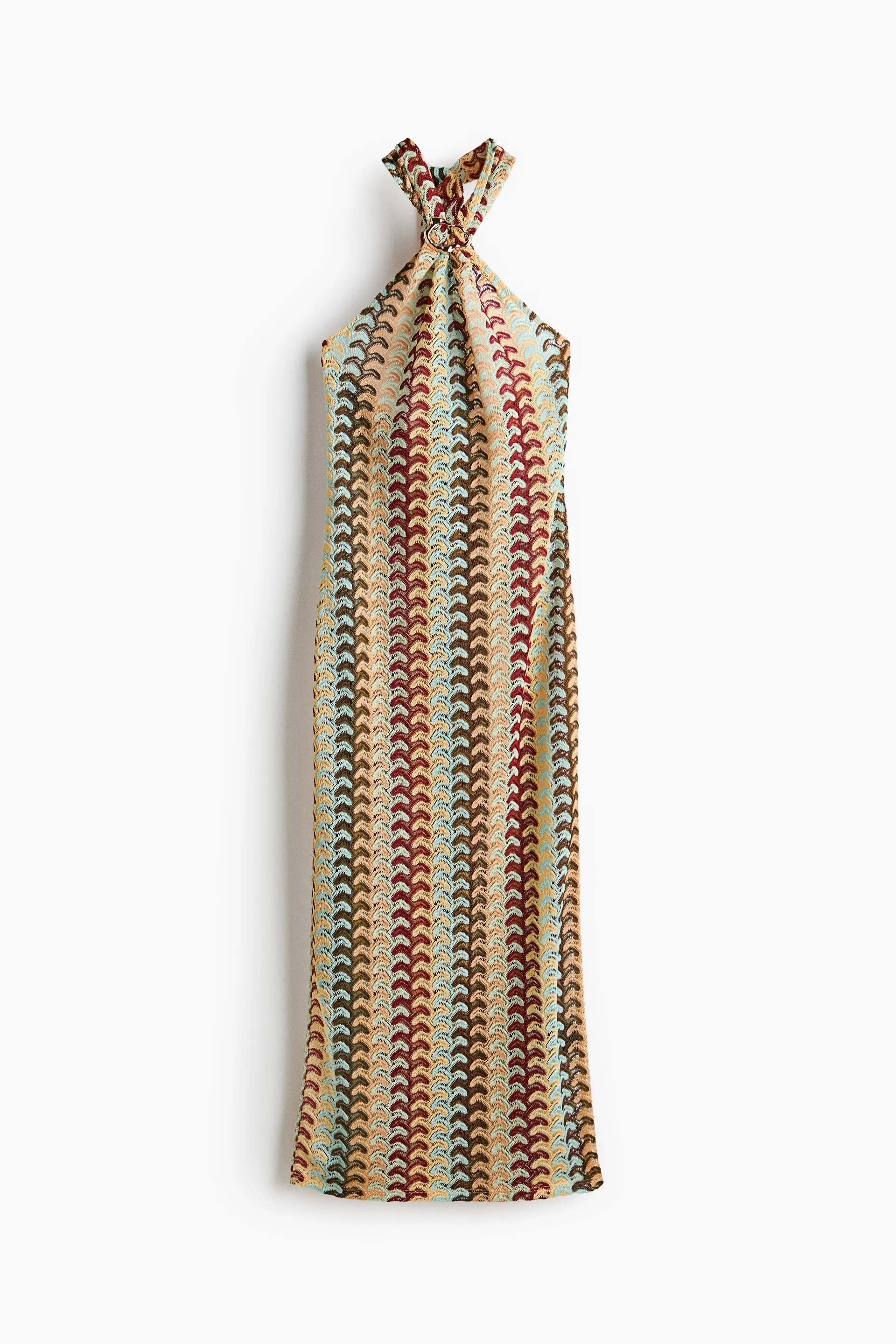 Vestido halter con apariencia de crochet