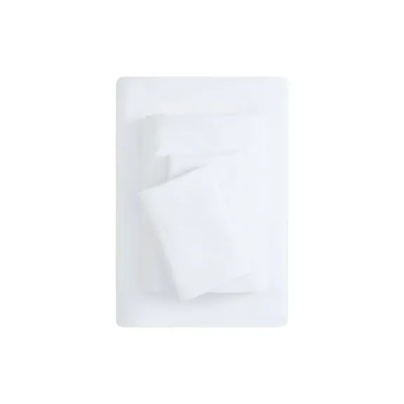 Mainstays Super Soft Brushed Microfiber Bed Sheet Set, Arctic White, Queen, 4 Piece