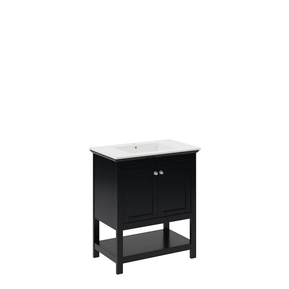 Fresca Fresca Manchester 30\" Freestanding Single Sink Bathroom Vanity - Classic Shaker-Style in Black