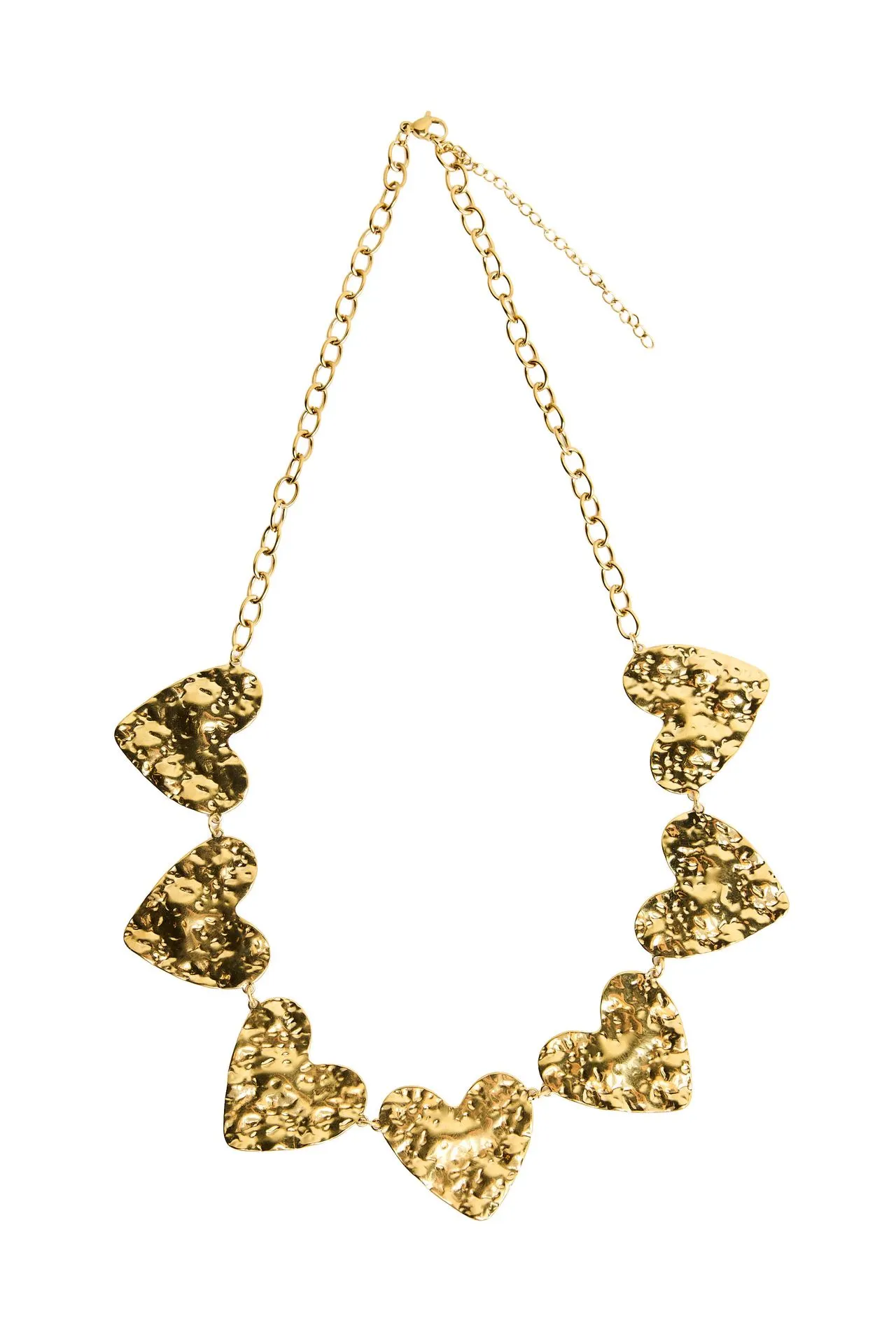 Goudkleurige hartjes ketting