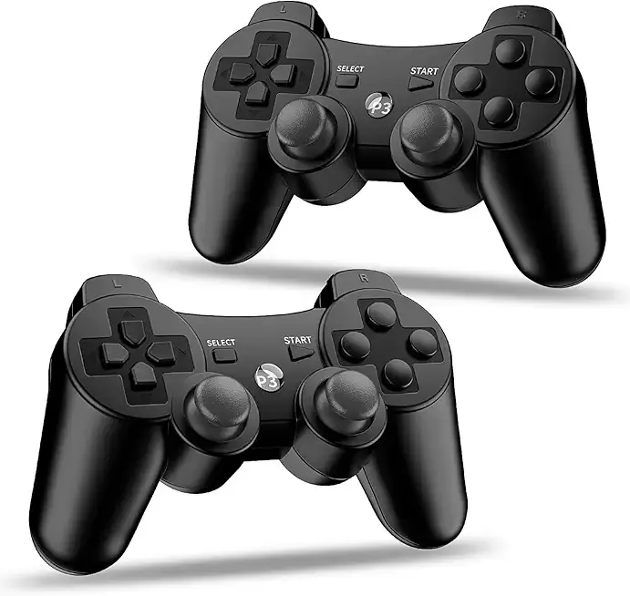 Kvkdiir 2 Pack Controller Compatible with PS3, Wireless Controllers with Dual Vibration, Motion Control, 2 Charging Cables
