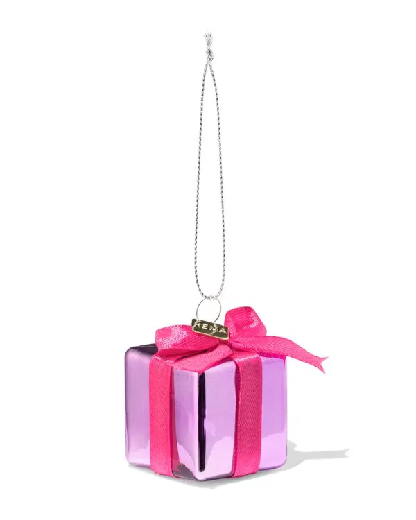 kersthanger 4cm glas cadeautje