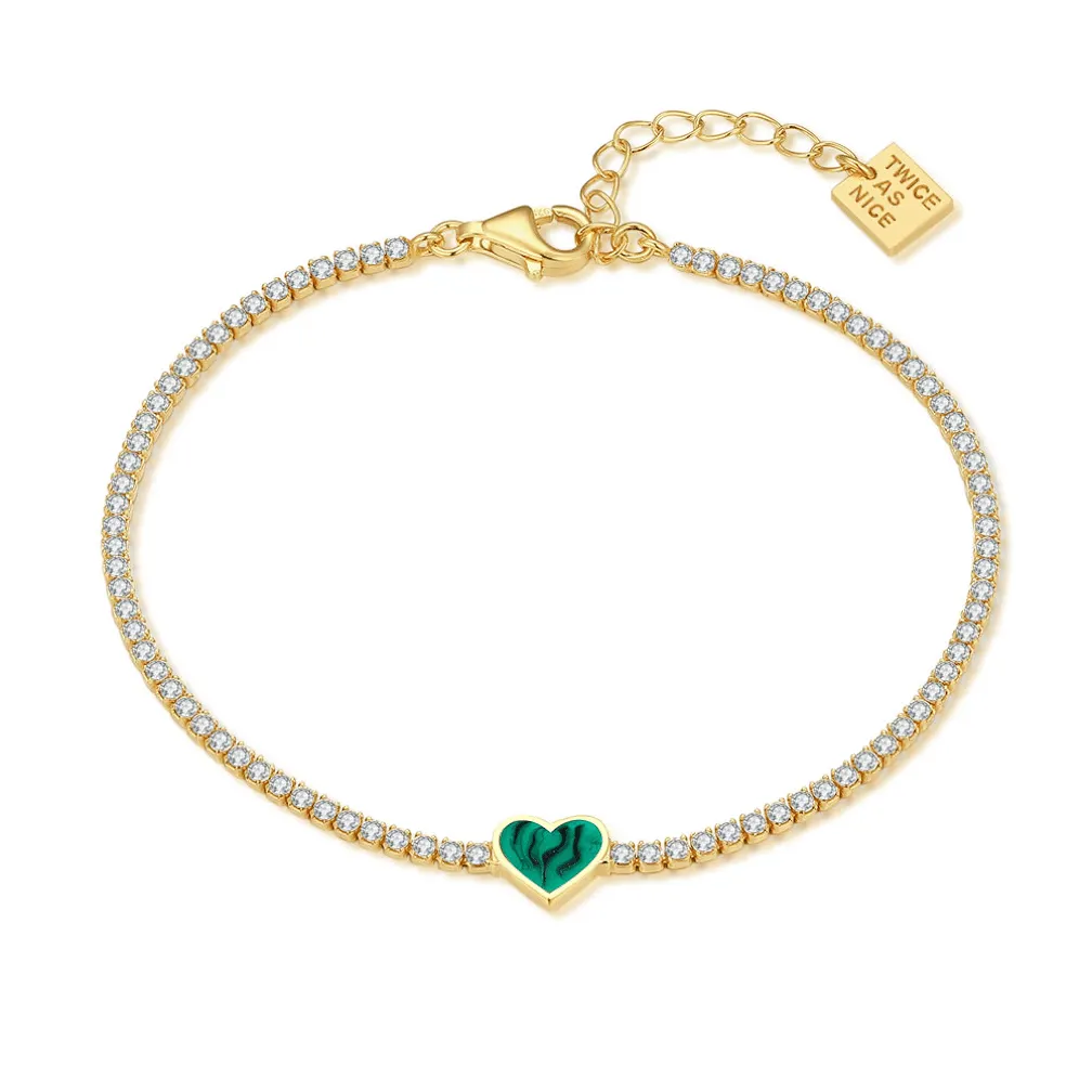 Armband in zilver, hartje met zirkonia