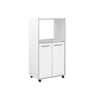 Aparador cocina con ruedas ESSENTIEL blanco 2 puertas 116 x 60 x 40 cm