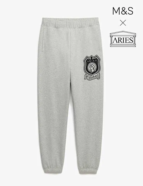 Jogginghose aus reiner Baumwolle mit Muster