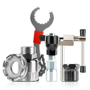 Kit attrezzi riparazione bici, smagliacatena, estrattore movimento, estrattore ruota libera e chiave