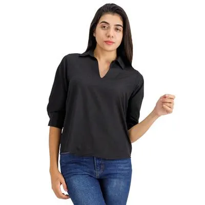Blusa Mxstaza Mujer Cuello Tipo Polo Escote En V