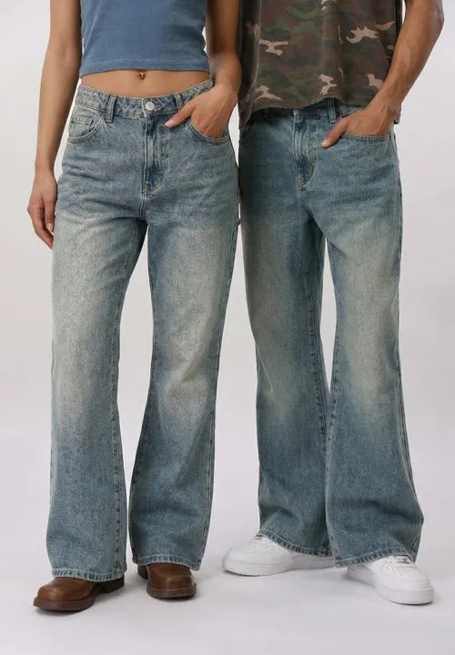 UNISEX - Jeans bootcut - light blue denim
