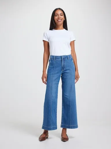 Just Jeans Originals Wide Ankle Pintuck Jeans