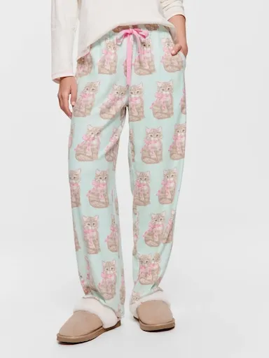 Pretty Kitty Bamboo Flannelette Classic Pj Pant