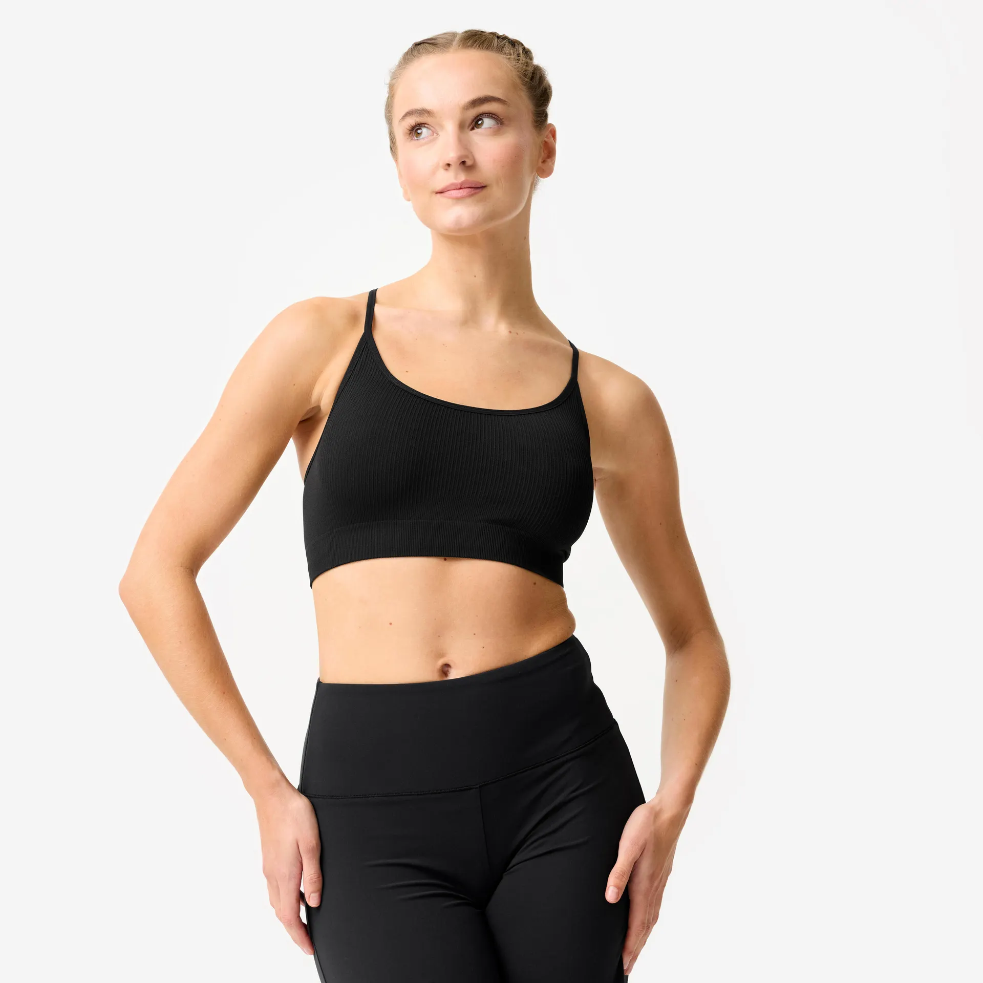 DECATHLON Dámská fitness žebrovaná braletka