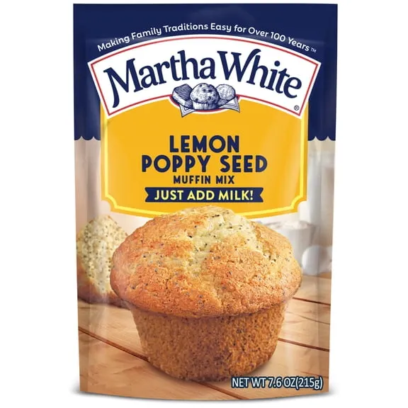 Martha White Lemon Poppy Seed Muffin Mix, 7.6 oz Bag $1.32 17.4 ¢/oz