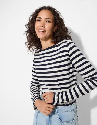 Maglia a manica lunga - Cotone - blu scuro